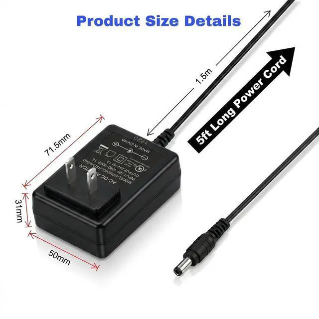 Alt view image 3 of 7 - 24V 1A Power Adapter, UL Listed 24W AC to DC Converter, 5.5x2.1mm DC Tip Power Supply for LED Strip Lights, CCTV Security Cameras, Wireless Routers, and 24V DIY Projects, 5ft Power Cord