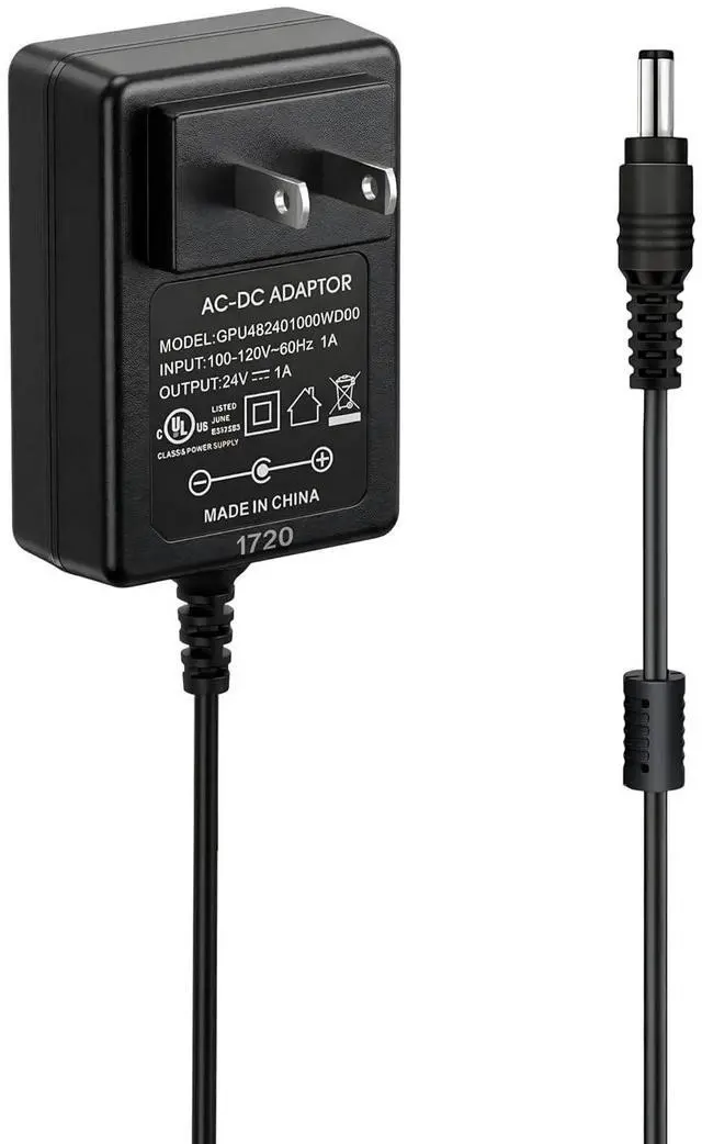 Main image of 24V 1A Power Adapter, UL Listed 24W AC to DC Converter, 5.5x2.1mm DC Tip Power Supply for LED Strip Lights, CCTV Security Cameras, Wireless Routers, and 24V DIY Projects, 5ft Power Cord