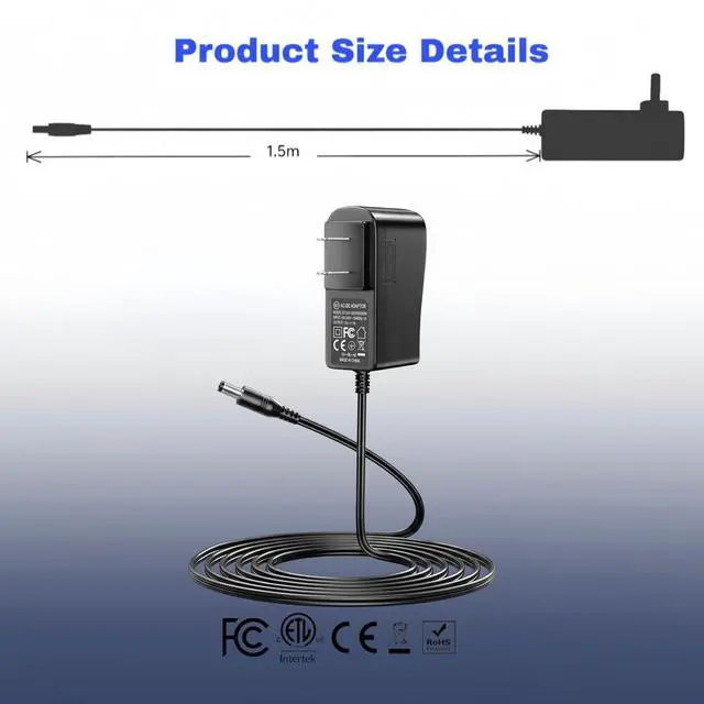 Alt view image 6 of 6 - 5V 1A DC Power Supply Adapter 5W AC/DC Charger AC 100V-240V to D C 5 Volt 1Amp 0.5A Replacement Power Cord for Security Camera Baby Monitor Graco Swing TV Box Raspberry Pi Type C with 8TIPS
