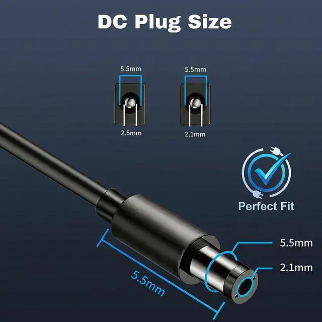 Alt view image 7 of 7 - 24V 1A Power Adapter, UL Listed 24W AC to DC Converter, 5.5x2.1mm DC Tip Power Supply for LED Strip Lights, CCTV Security Cameras, Wireless Routers, and 24V DIY Projects, 5ft Power Cord