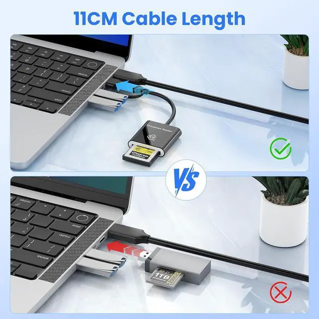Alt view image 6 of 7 - 2-in-1 Type B CFexpress USB C&USB A Type B Card Reader for iPhone,USB 3.2 (Gen 2) 10Gbps CFexpress Adapter for iPhone 16 15/iPad/Samsung/Laptops/Tablets with Windows/Mac/Linux/Android-Plug&Play