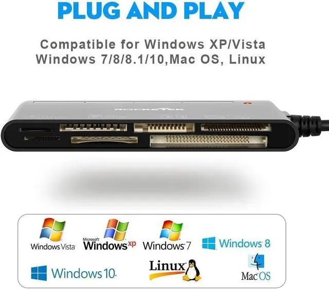 Alt view image 4 of 7 - USB 3.0 SD Card Reader, 7-in-1 Multi Memory Card Reader for SD SDXC SDHC Micro SD CF MS MMC Camera Memory Card XD Card Reader, Plug and Play Simultaneously Read/Writer(5Gbps) for Mac OS, Windows