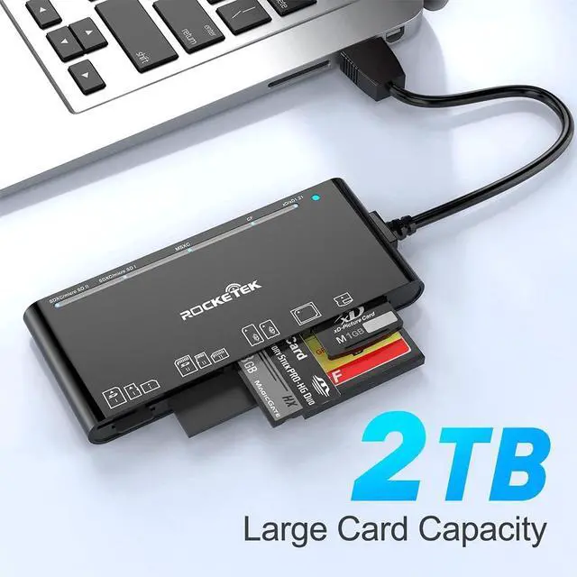 Alt view image 6 of 7 - USB 3.0 SD Card Reader, 7-in-1 Multi Memory Card Reader for SD SDXC SDHC Micro SD CF MS MMC Camera Memory Card XD Card Reader, Plug and Play Simultaneously Read/Writer(5Gbps) for Mac OS, Windows