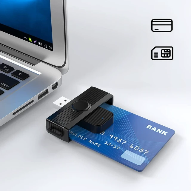 Main image of CAC Reader, DOD Military USB Common Access CAC Card Reader, Smart Card Reader Compatible with Windows, Mac OS and Linux