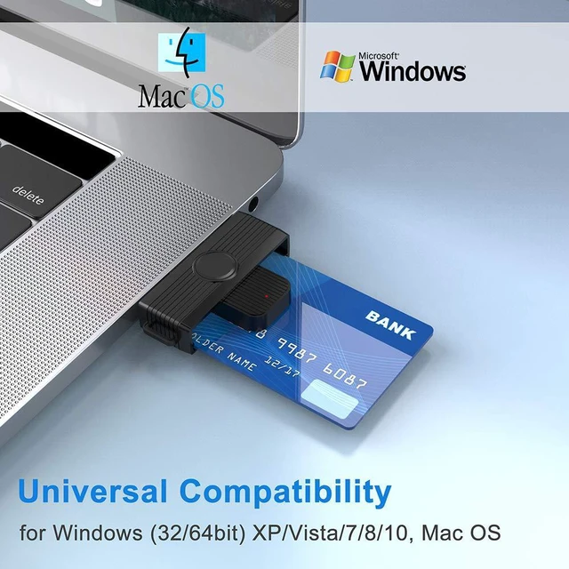Alt view image 4 of 7 - CAC Reader, DOD Military USB Common Access CAC Card Reader, Smart Card Reader Compatible with Windows, Mac OS and Linux