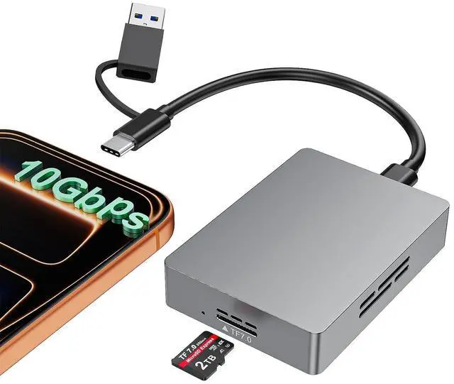 Main image of 10Gbps Type C/USB A MicroSD Express Card Reader, USB 3.2 Gen 2, TF7.0 Card Read, Internal Intelligent Fan,Supports hot-swapping,Plug & Play,no Driver Required with Express microSD UHS-II Card