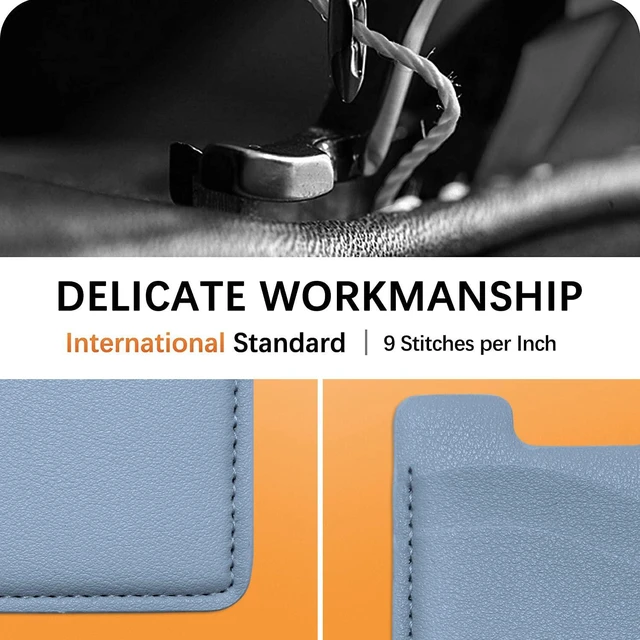 Alt view image 4 of 6 - Puxnoin Leather Phone Stretchy Card Holder for Back of Phone, 2Pack Blue