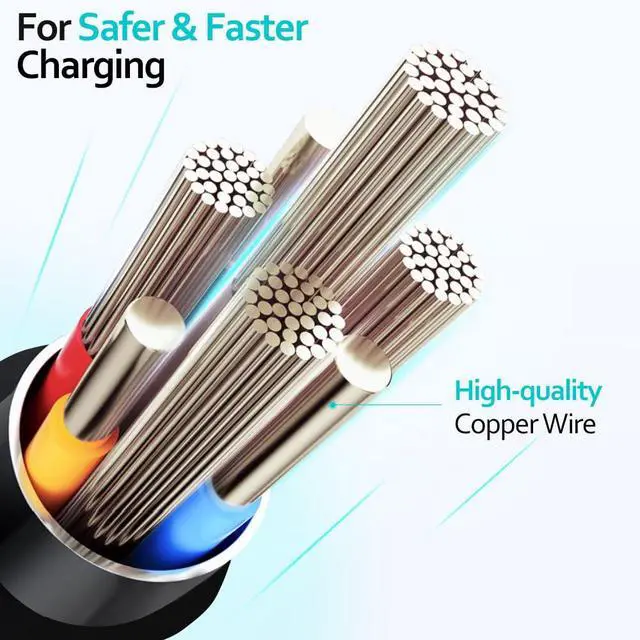 Alt view image 7 of 7 - Puxnoin Multi Charging Cable 6FT 2Pack Multi Charger Cable 4 in 1 Universal Multiple USB Fast Charging Cord with Type-C, Micro USB Port for Most Cell Phone, Tablets (Pack of 2)
