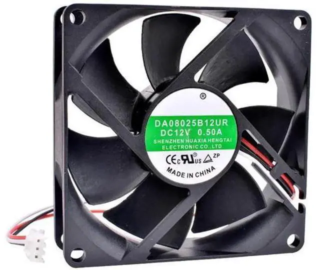 Main image of DA08025B12UR 8025 DC12V 0.50A Double Ball Bearing Cooling Fan, 80×80×25mm High Airflow Fan for Chassis, Server & Inverter