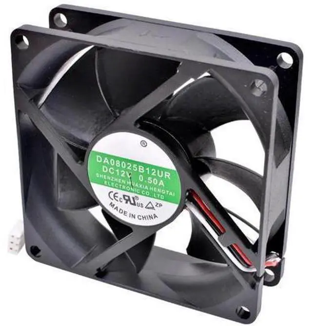 Alt view image 4 of 5 - DA08025B12UR 8025 DC12V 0.50A Double Ball Bearing Cooling Fan, 80×80×25mm High Airflow Fan for Chassis, Server & Inverter