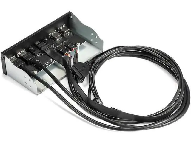 Alt view image 4 of 6 - 5.25 Inch Optical Drive Bay Multifunction Front Panel Expansion Board, 10Gbps USB3.1 Gen2 Type-C, 7 Ports Total with USB3.0, USB2.0, HD Audio & Mic Jack, Equipped with 20Pin Key-A USB3.1 Motherboard H
