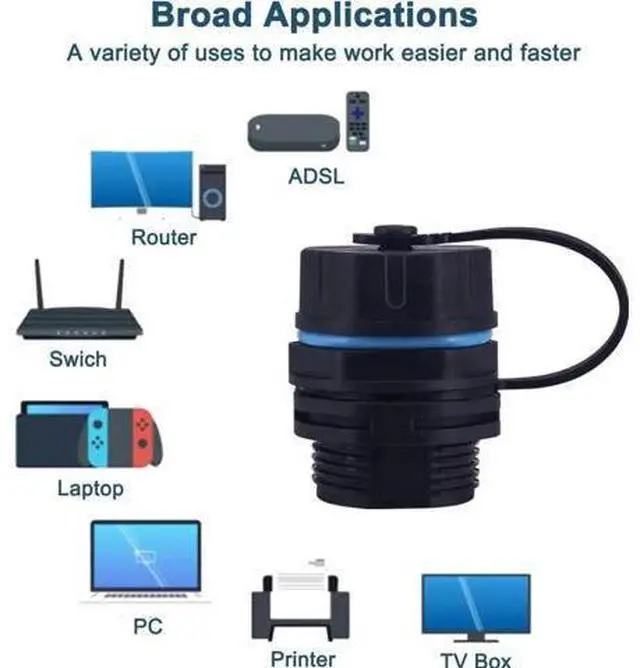 Alt view image 7 of 7 - 5 PCS IP67 Panel Mount Shielded Waterproof RJ45 Female to Female Coupler with Dust Caps, Pure Copper Outdoor LAN Cable Extender, Compatible with Cat5/Cat5e/Cat6/Cat6A/Cat7 Ethernet Cables