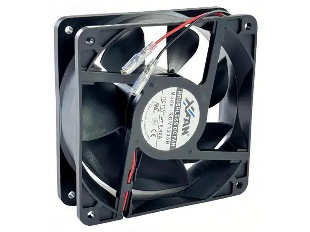 Alt view image 5 of 7 - 12038 DC12V 0.40A 2-Wire Brushless Cooling Fan, 120×120×38mm 12CM Replacement Fan Model RDM1238B for Cabinet & Inverter