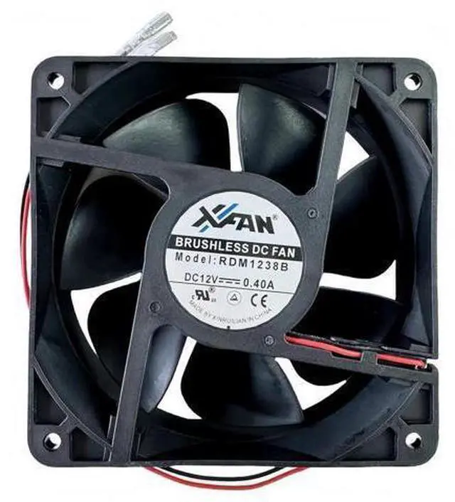 Alt view image 4 of 7 - 12038 DC12V 0.40A 2-Wire Brushless Cooling Fan, 120×120×38mm 12CM Replacement Fan Model RDM1238B for Cabinet & Inverter