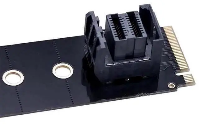 Alt view image 5 of 5 - M.2 M-Key NVMe to Mini SAS SFF-8643 Adapter Card, PCIe 3.0/4.0 x4 NGFF Converter for U.2 NVMe SSD Storage Expansion, Fit Desktop, Laptop & Server Motherboard