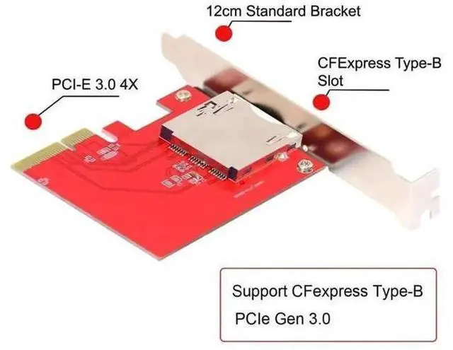Alt view image 2 of 7 - PCIe 4X to CFexpress Type-B Adapter Card for R5 Z6 Z7
