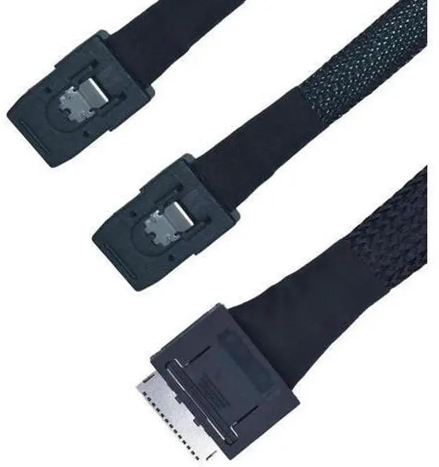 Main image of 50cm/1.6ft PCIe 4.0 OCuLink SFF-8611 8X Breakout Cable, Single 8-Lane to Dual Mini SAS SFF-8087 4X Server Storage Cord