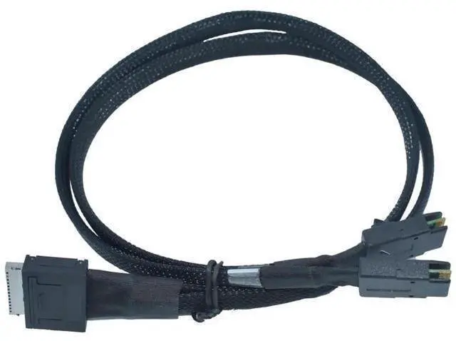 Alt view image 5 of 5 - 50cm/1.6ft PCIe 4.0 OCuLink SFF-8611 8X Breakout Cable, Single 8-Lane to Dual Mini SAS SFF-8087 4X Server Storage Cord