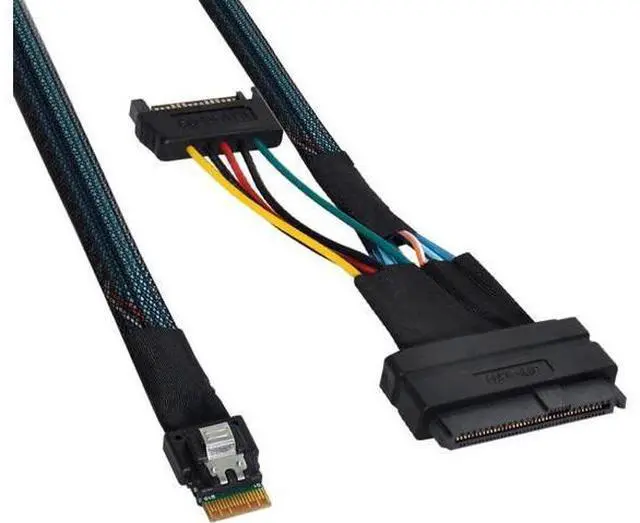 Alt view image 4 of 7 - 100cm U.2 SFF-8639 to Slimline SFF-8654 4i NVMe PCIe High-Speed Cable