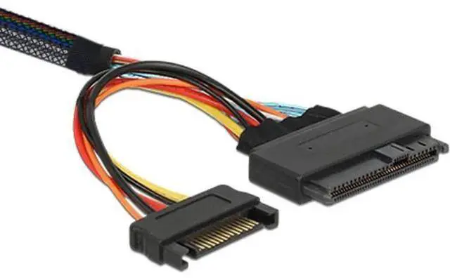 Alt view image 6 of 7 - 100cm U.2 SFF-8639 to Slimline SFF-8654 4i NVMe PCIe High-Speed Cable