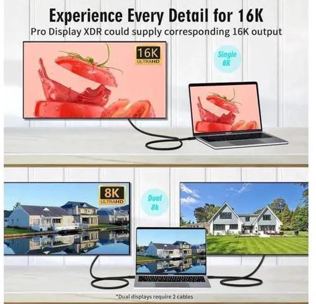Alt view image 4 of 7 - 1.6ft Thunderbolt 5 USB4 Cable, 80Gbps, 240W PD Charging, 16K@60Hz Video, Compatible with Thunderbolt 5/4/3, PD3.1, QC4.0