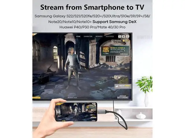 Alt view image 6 of 7 - USB C to DisplayPort 1.4, 8K 60Hz Thunderbolt 4/3 /USB4 to DP Cable 10FT/3M(4K 60Hz 144Hz 120Hz 2K 240Hz) 32.4Gbps HBR3 Alt Mode Adapter for Mac Studio, MacBook Pro, XPS Black