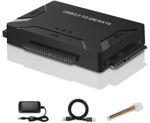 Main image of USB 3.0 to SATA IDE Hard Drive Reader Adapter, External Ultra Recovery Converter with Power Supply, Compatible with 2.5" 3.5" HDD SSD & 5.25" DVD CD-ROM Optical Drives for Fast Data Transfer