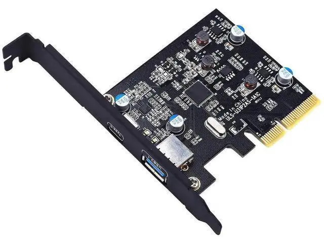 Alt view image 2 of 7 - PCIe 4X USB 3.1 Gen2 Expansion Card with ASM1142 Chip, Dual USB-A + USB-C 10Gbps PCI Express Riser Add-On Adapter Compatible Windows XP/Vista/7/10