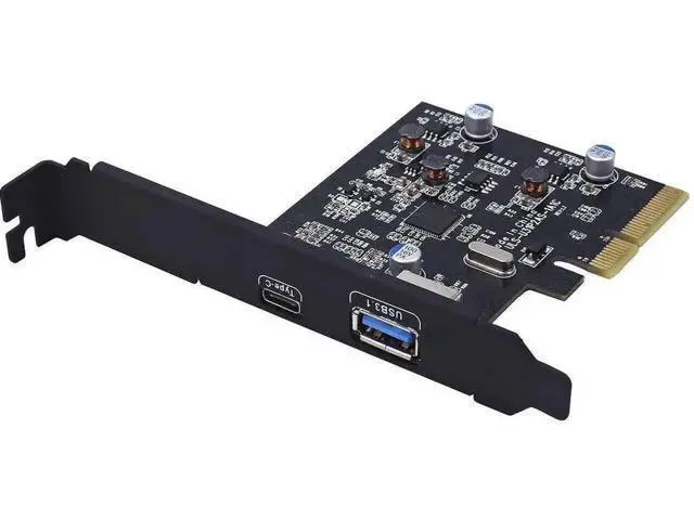 Alt view image 6 of 7 - PCIe 4X USB 3.1 Gen2 Expansion Card with ASM1142 Chip, Dual USB-A + USB-C 10Gbps PCI Express Riser Add-On Adapter Compatible Windows XP/Vista/7/10