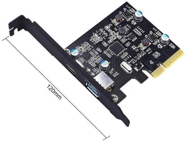 Alt view image 4 of 7 - PCIe 4X USB 3.1 Gen2 Expansion Card with ASM1142 Chip, Dual USB-A + USB-C 10Gbps PCI Express Riser Add-On Adapter Compatible Windows XP/Vista/7/10