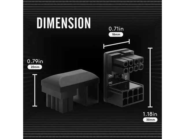 Alt view image 4 of 7 - 2 Pack 180° U-Turn PCIe 8Pin GPU Power Angle Adapter Board, Standard VGA Graphics Card Power Steering Connector for Desktop PC