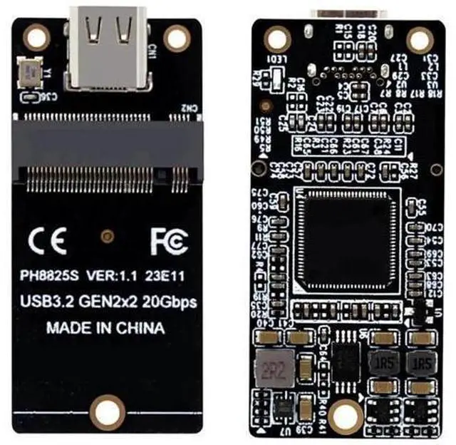 Main image of M.2 NVMe to Type-C Riser Adapter Board, USB3.2 Gen2x2 20Gbps (Up to 2000MB/s) ASM2364 Controller, Compatible with 2230/2242/2260/2280 M.2 SSD