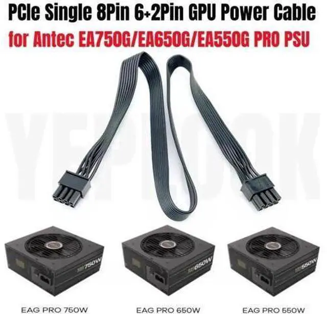 Main image of PCIe Single 8Pin (6+2Pin) GPU Power Modular Cable, VGA Graphics Card Cord Compatible with EAG 550W / 650W / 750W PRO Earthwatts Gold Semi-Modular PSU