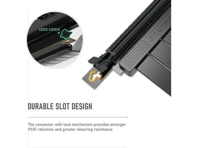 Alt view image 5 of 7 - PCIe Gen4 x16 Extreme Flexible GPU Riser Cable, Right Angle PCIe 4.0 Extension Card, 11.8 Inch (30cm) Full Speed Graphics Card Extender