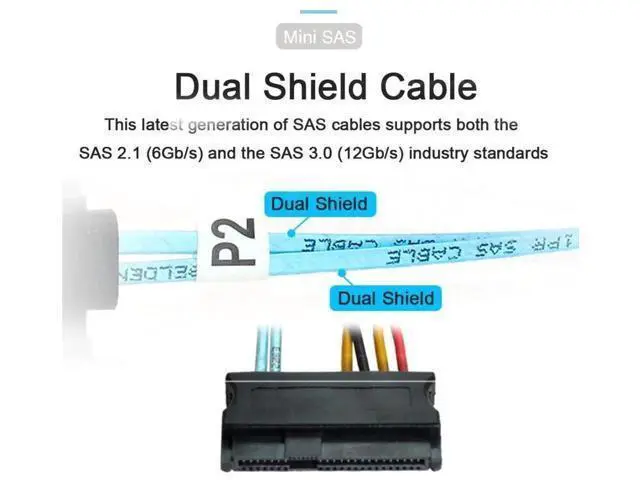 Alt view image 7 of 7 - SFF-8654 4i 38Pin PCIe 4.0 Slimline SAS Fanout Cable, SFF-8654 Host to 4×SFF-8482 29Pin SAS Hard Drive Conversion RAID Cable for Server Storage