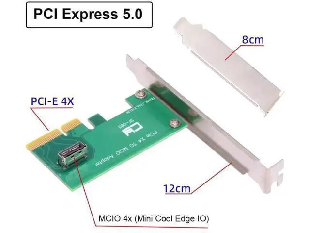 Alt view image 4 of 7 - PCI-E 4X to PCIe 5.0 MCIO 4X 38Pin SFF-TA-1016 Adapter Mini Cool Edge IO Female PCI Express Card