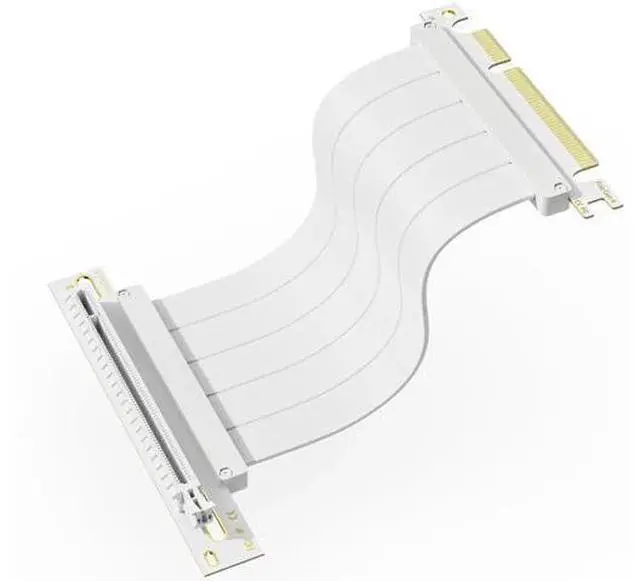 Main image of PCIe 4.0 x16 90 Degree GPU Riser Cable, 200mm Flexible EMI Shielded Extension Cord, 30AWG with TPE Sleeves, Backward Compatible with Earlier PCIe Versions