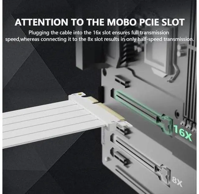 Alt view image 3 of 7 - PCIe 4.0 x16 90 Degree GPU Riser Cable, 200mm Flexible EMI Shielded Extension Cord, 30AWG with TPE Sleeves, Backward Compatible with Earlier PCIe Versions
