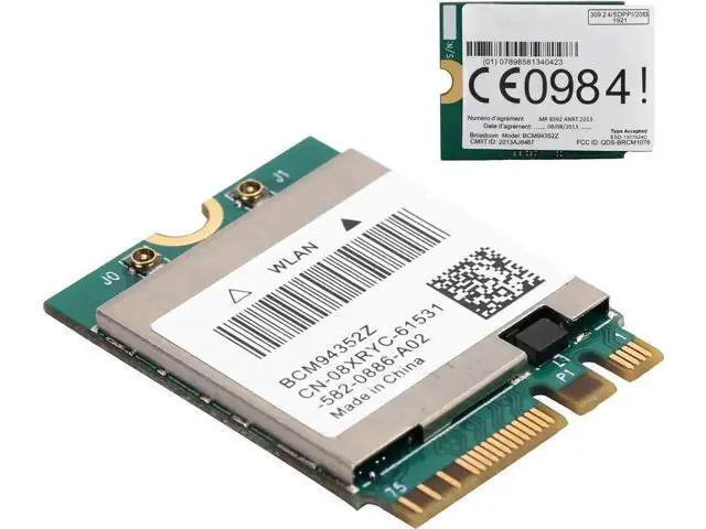 Alt view image 5 of 7 - BCM94352Z M.2 NGFF Dual Band WiFi Bluetooth 4.0 Adapter 802.11ac Wireless Card with 2 U.FL Antenna Pigtails
