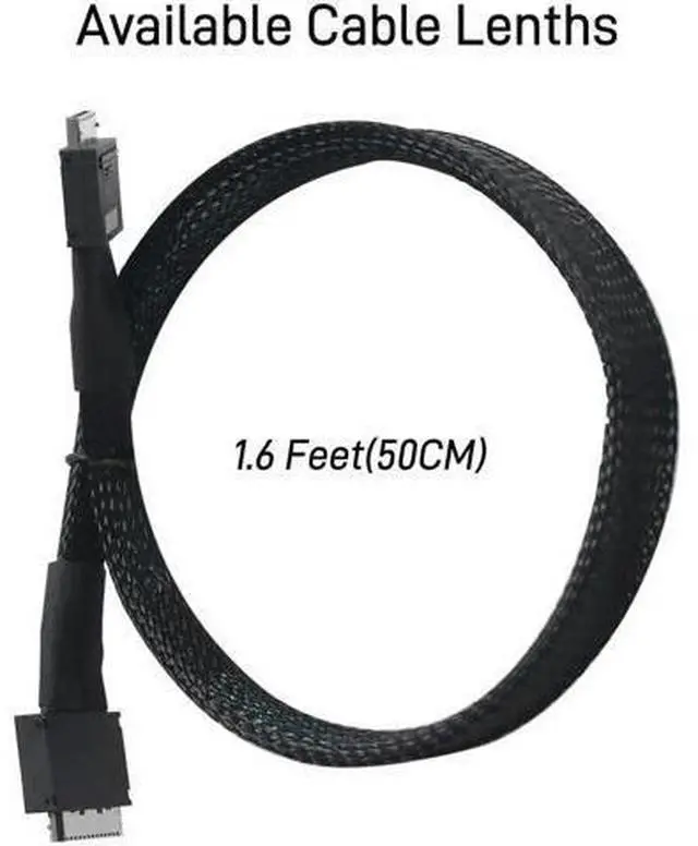 Alt view image 2 of 7 - 50cm/1.6FT OCuLink PCIe 4.0 Cable, Dual SFF-8611 8i Male to Male High-Speed Server Storage Interconnect Cable