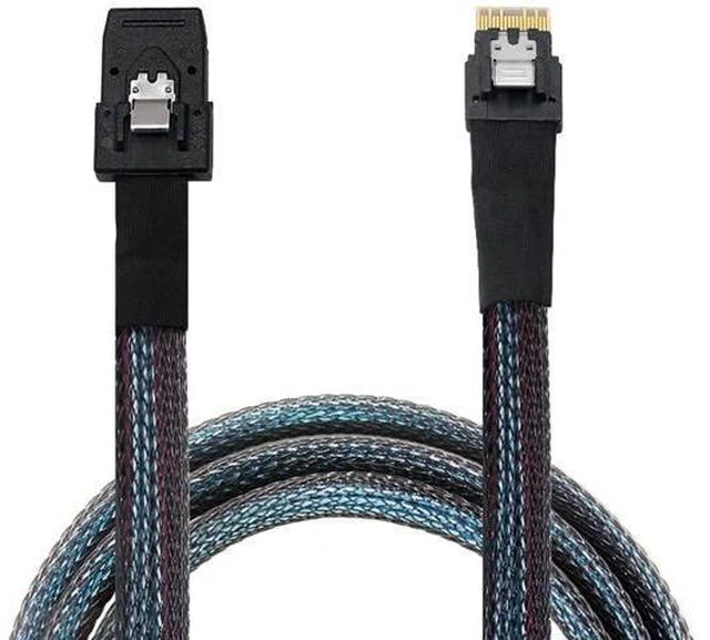 Main image of 2PCS SFF-8654 4i 38Pin to SFF-8087 4i 36Pin Slimline SAS 4.0 Cable, 1.6FT Black Server Storage Cable