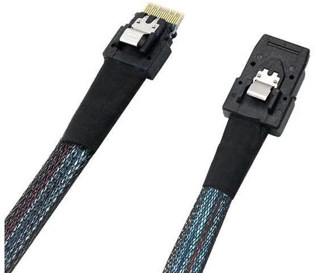 Alt view image 3 of 5 - 2PCS SFF-8654 4i 38Pin to SFF-8087 4i 36Pin Slimline SAS 4.0 Cable, 1.6FT Black Server Storage Cable