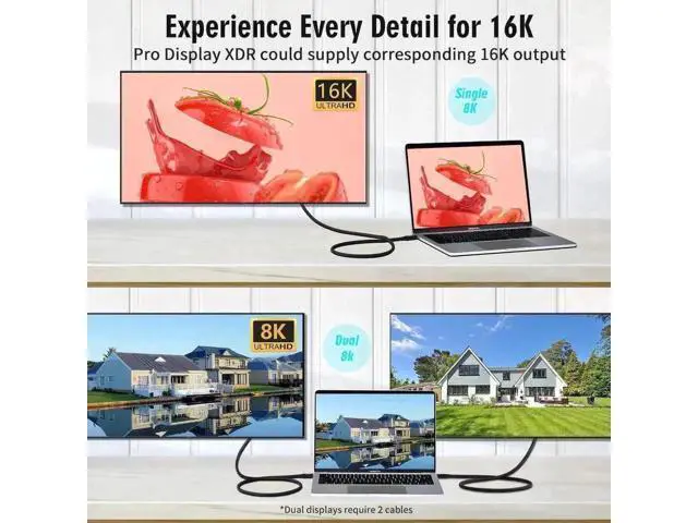 Alt view image 3 of 7 - 2M USB4 Thunderbolt 5 Cable 80Gbps 240W PD Charging USB-C to USB-C Support High Resolution Display