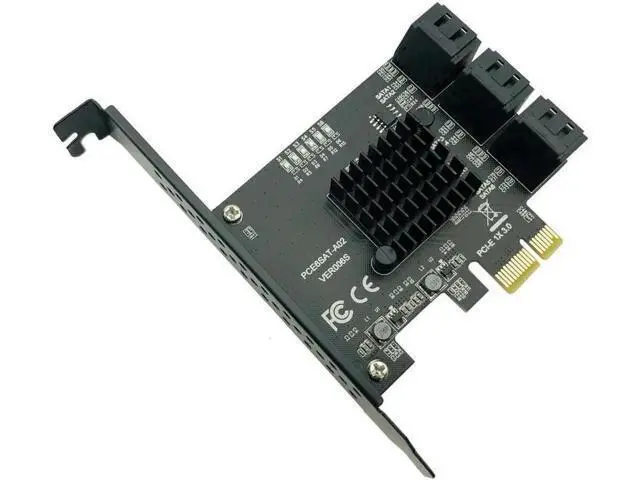 Alt view image 2 of 6 - 6 Ports PCIe X1 SATA 3.0 Expansion Card, 6Gbps PCI Express SATA III Controller Adapter Card Compatible with Windows System