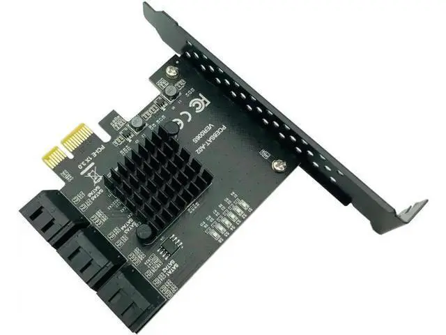 Alt view image 4 of 6 - 6 Ports PCIe X1 SATA 3.0 Expansion Card, 6Gbps PCI Express SATA III Controller Adapter Card Compatible with Windows System