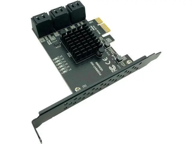 Alt view image 6 of 6 - 6 Ports PCIe X1 SATA 3.0 Expansion Card, 6Gbps PCI Express SATA III Controller Adapter Card Compatible with Windows System