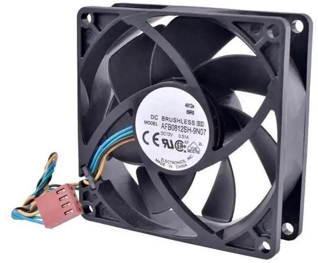 Main image of AFB0812SH-9N07 8025 80mm PWM Fan, DC12V 0.51A, 4-Pin 4-Wire High Airflow Cooling Fan for CPU/Chassis