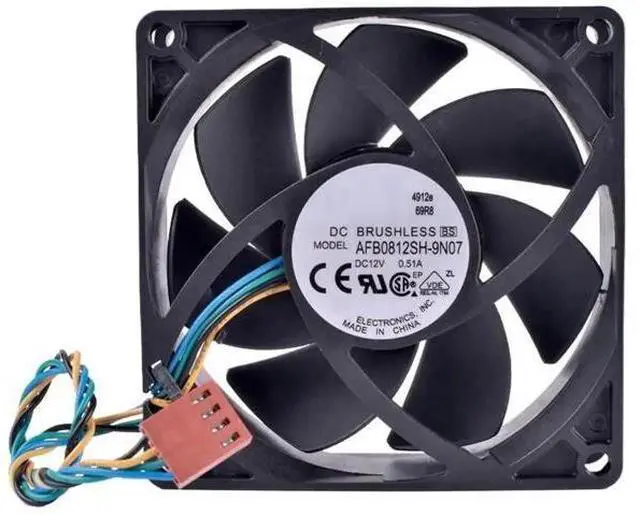 Alt view image 3 of 3 - AFB0812SH-9N07 8025 80mm PWM Fan, DC12V 0.51A, 4-Pin 4-Wire High Airflow Cooling Fan for CPU/Chassis