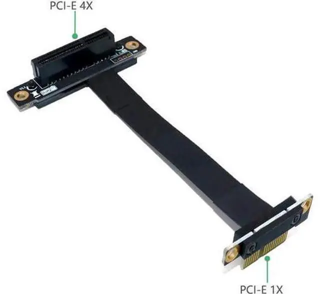 Alt view image 3 of 6 - PCIe 1X to 4X Flexible Riser Extension Cable, PCI Express X1 to X4 GPU Adapter Card for Graphics Card Space Layout Optimization