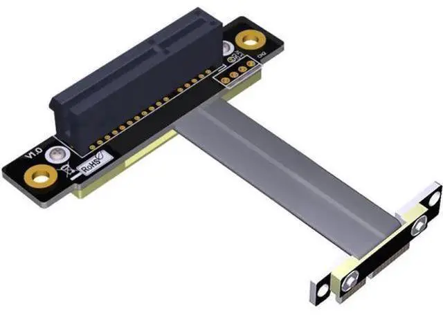 Alt view image 4 of 6 - PCIe 1X to 4X Flexible Riser Extension Cable, PCI Express X1 to X4 GPU Adapter Card for Graphics Card Space Layout Optimization